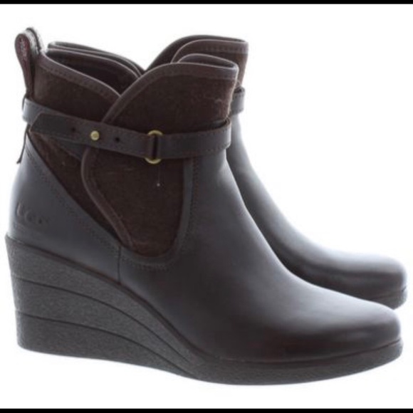 Dark brown wedge booties Clearance